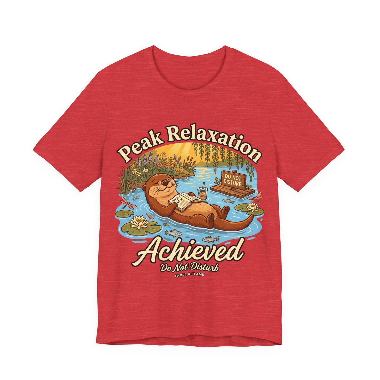"Peak Relaxation Achieved" Otter Lazy Day Graphic T-Shirt
