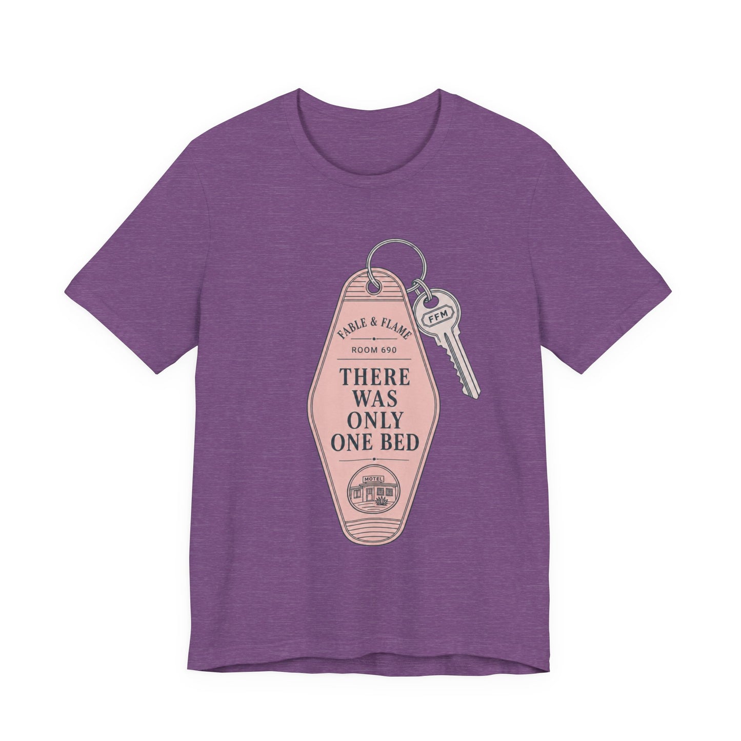 "There Was Only One Bed" Retro Motel Keychain Graphic T-Shirt