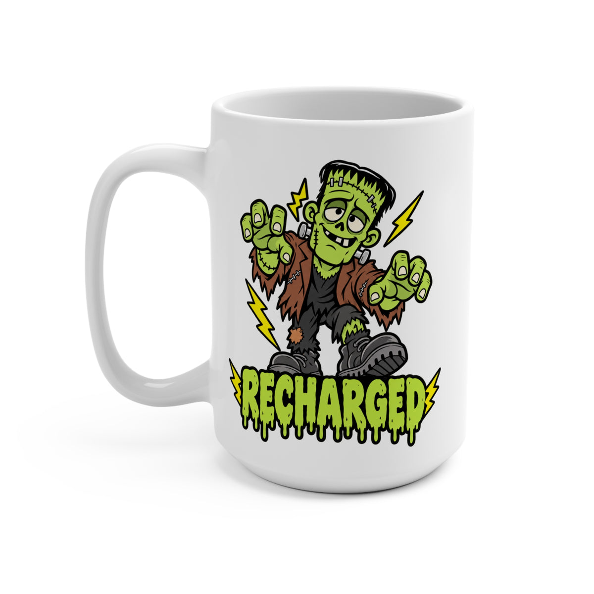 Recharged Frankenstein's Monster Ceramic Mug 15oz