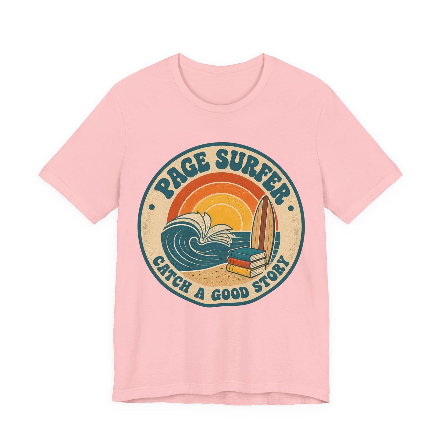 Retro Page Surfer: Catch a Good Story Graphic T-Shirt
