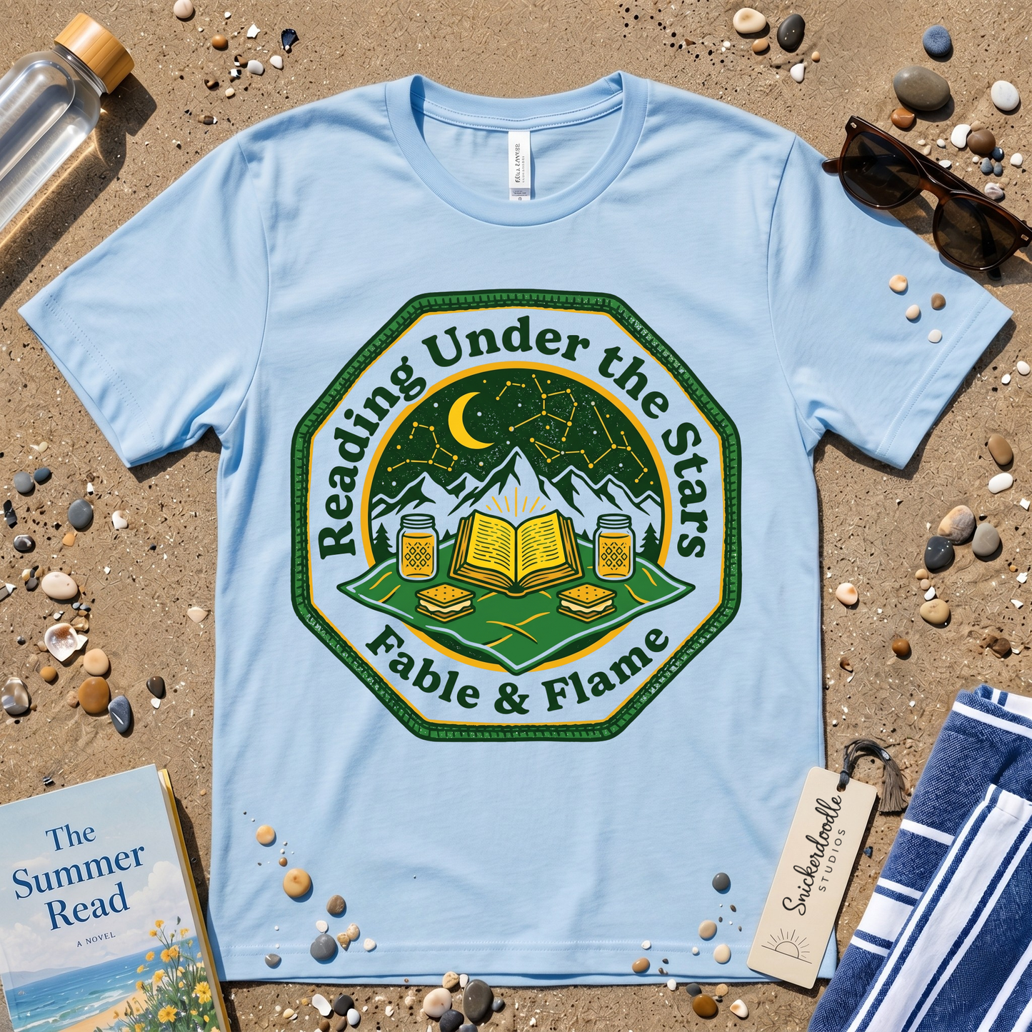 Reading Under the Stars Badge Graphic T-Shirt