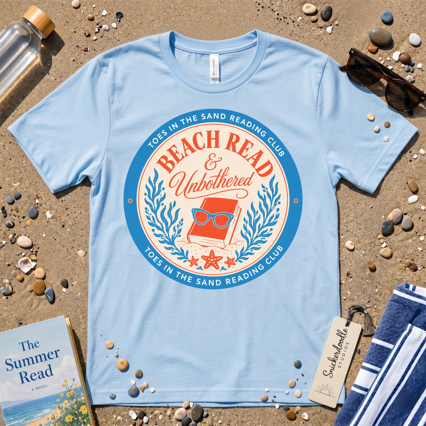 Beach Read & Unbothered Vintage Coastal Graphic T-Shirt