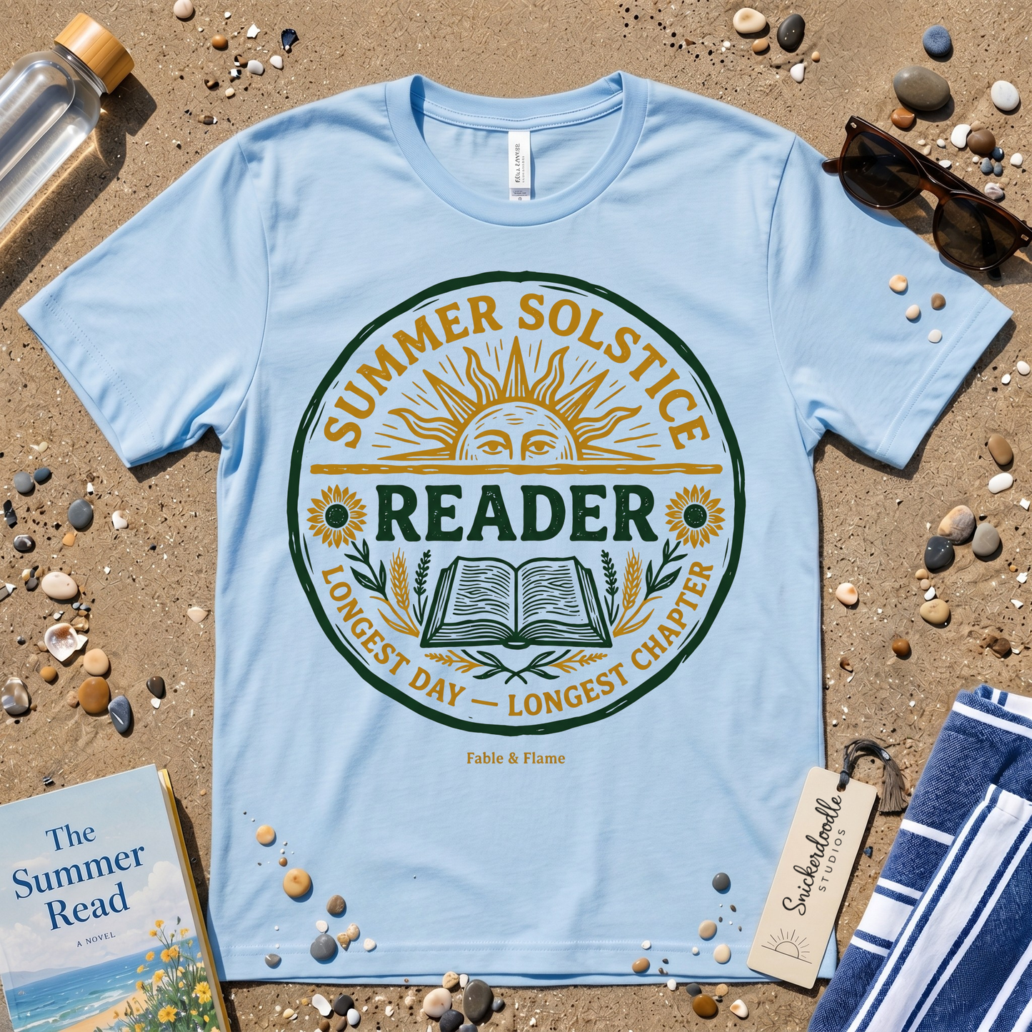 Rustic Summer Solstice Reader Graphic T‑Shirt