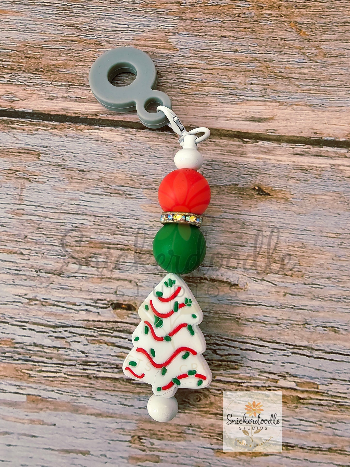 Christmas Tree Cake Straw Charm