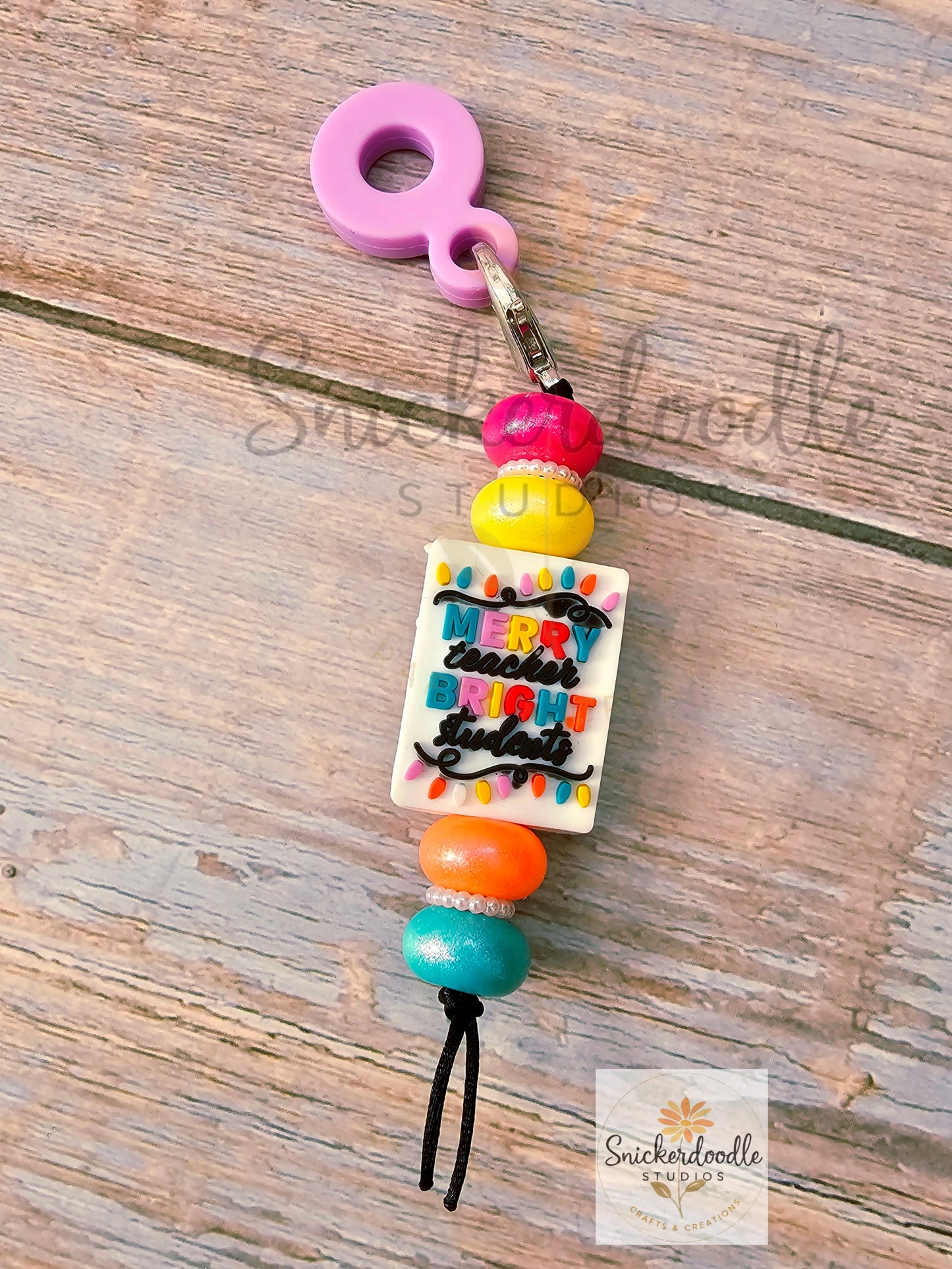 Christmas Teacher Straw Charm