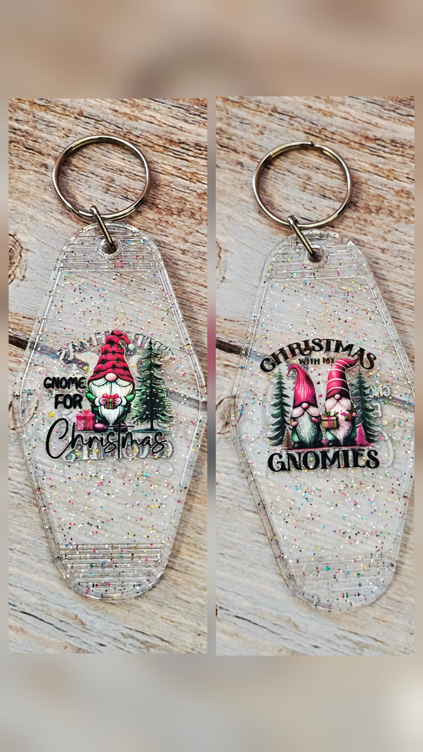 Christmas Gnome Motel Keychains