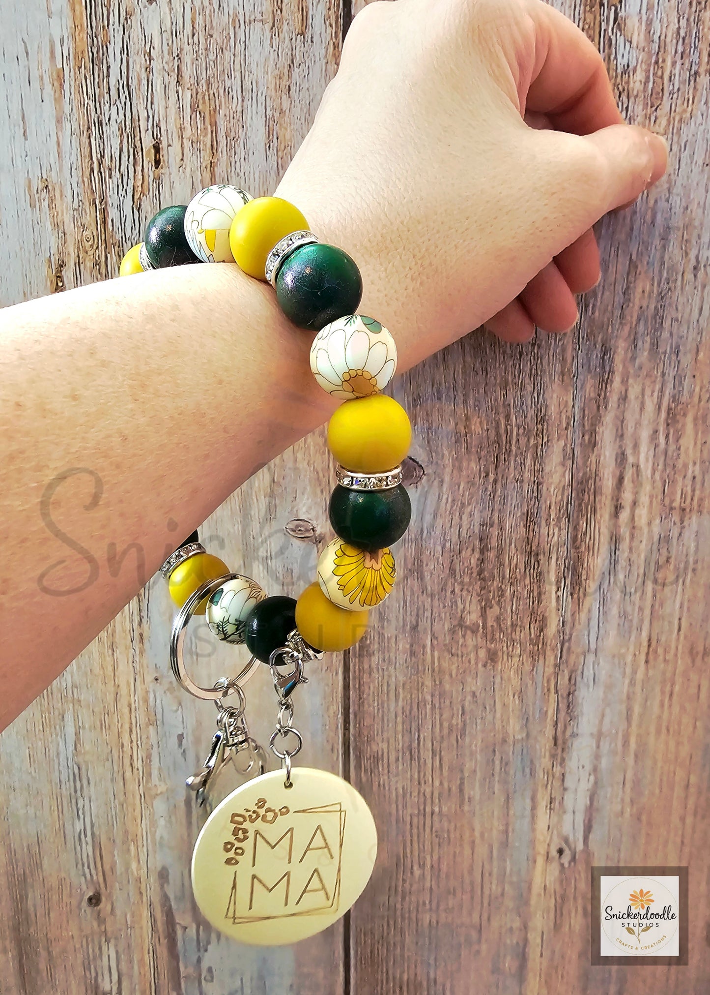 Yellow Floral Mama Wristlet