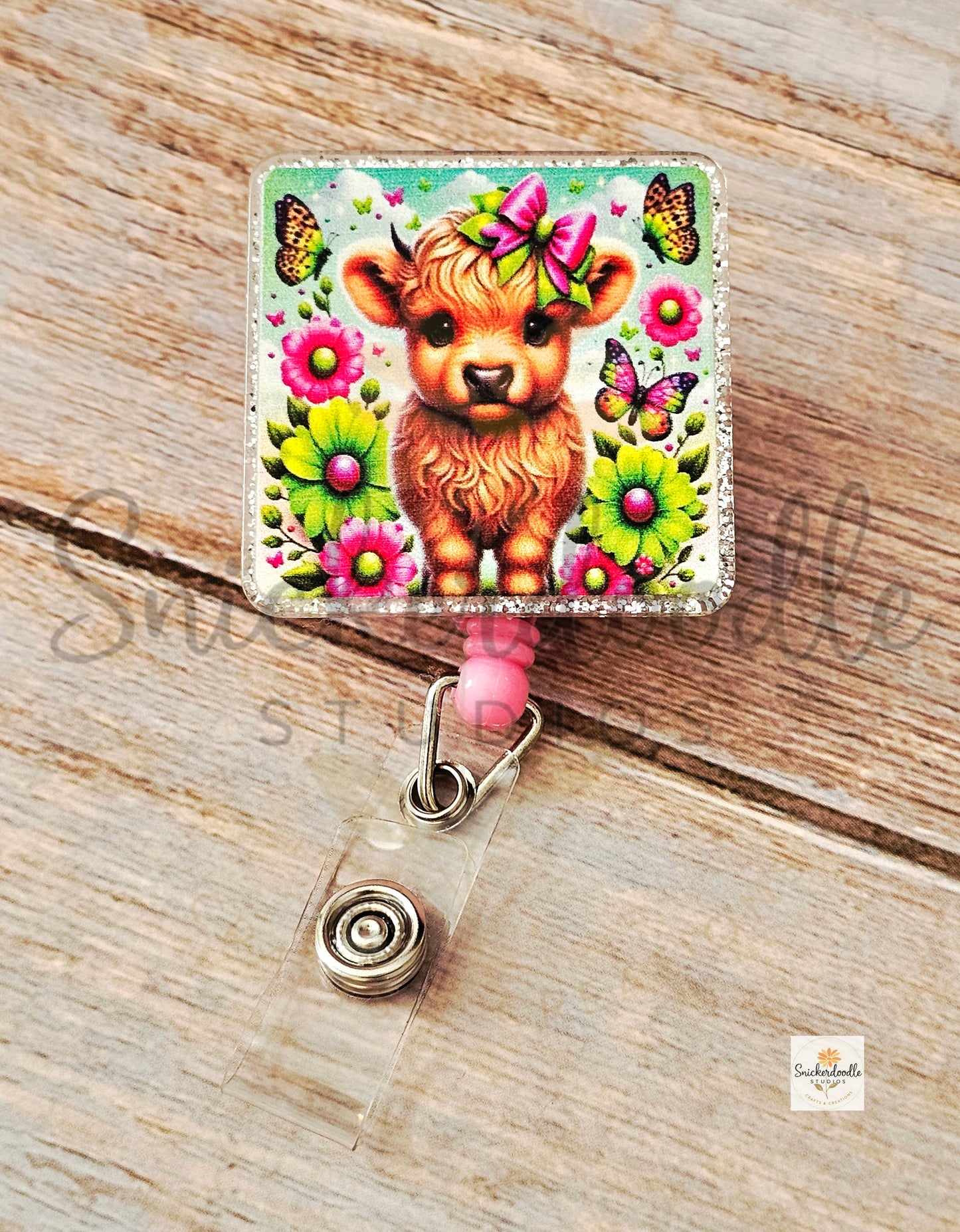 Floral Cow Badge Reels