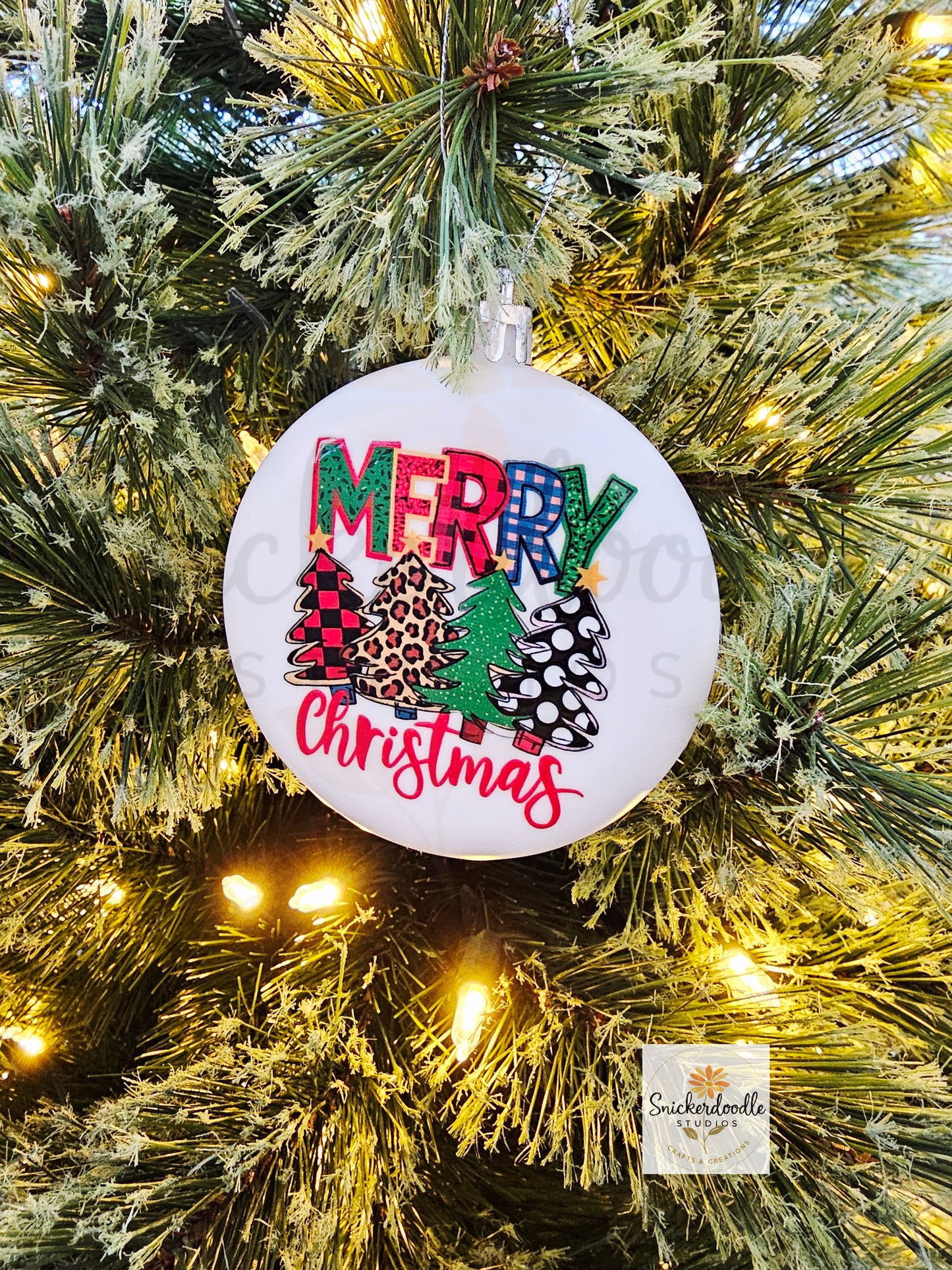 Merry Christmas Trees Ornament