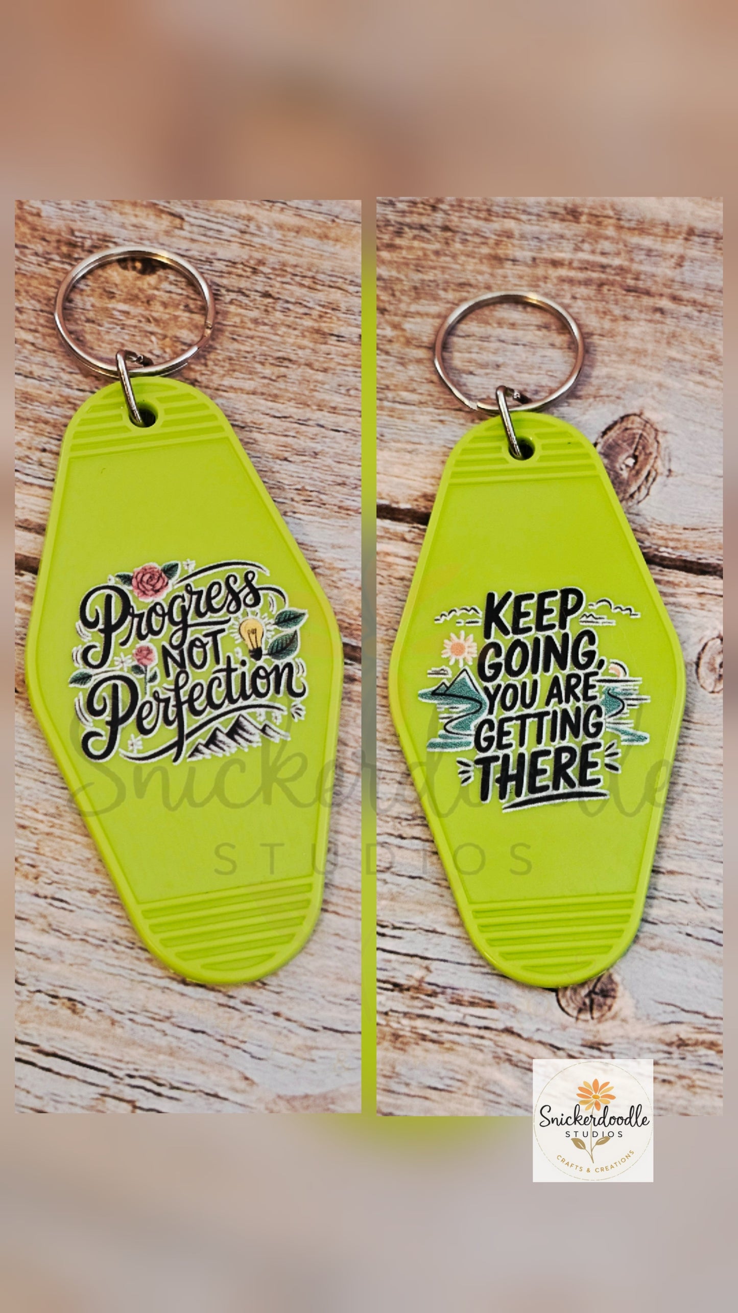 Progress Not Perfection Motel Keychain