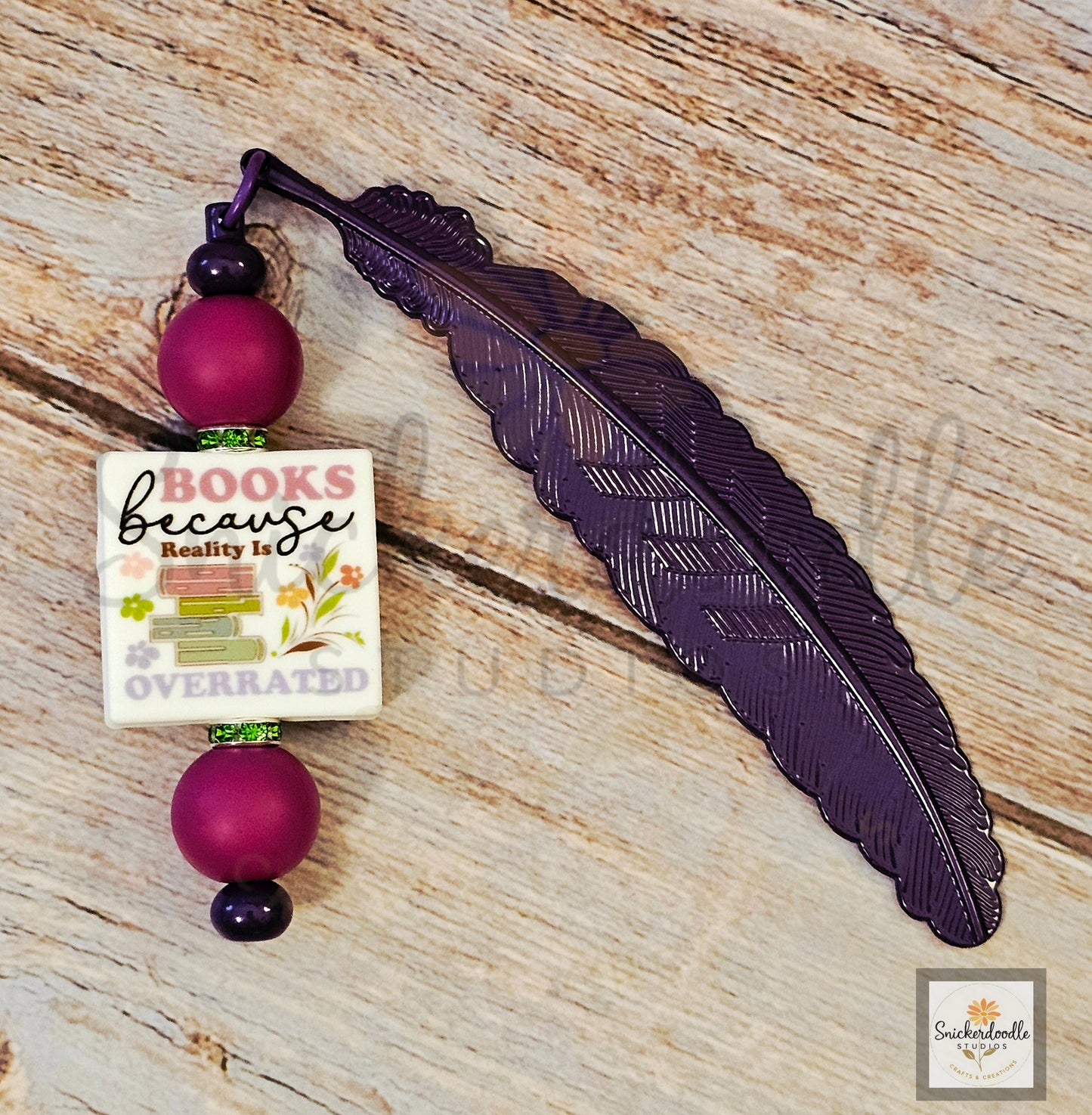 Reality is Overrated Metal Feather Bookmark