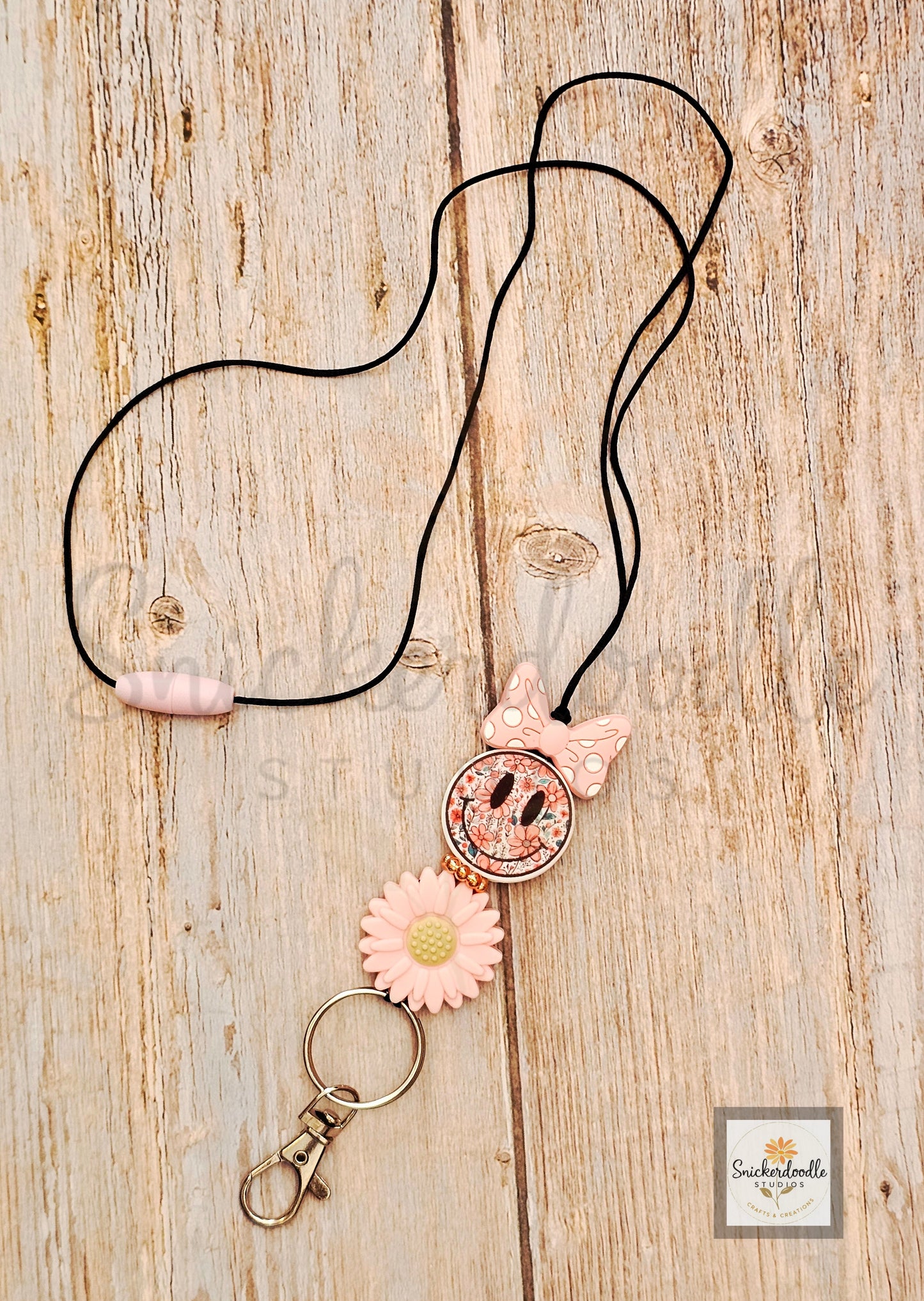 Pink Smiley Lanyard