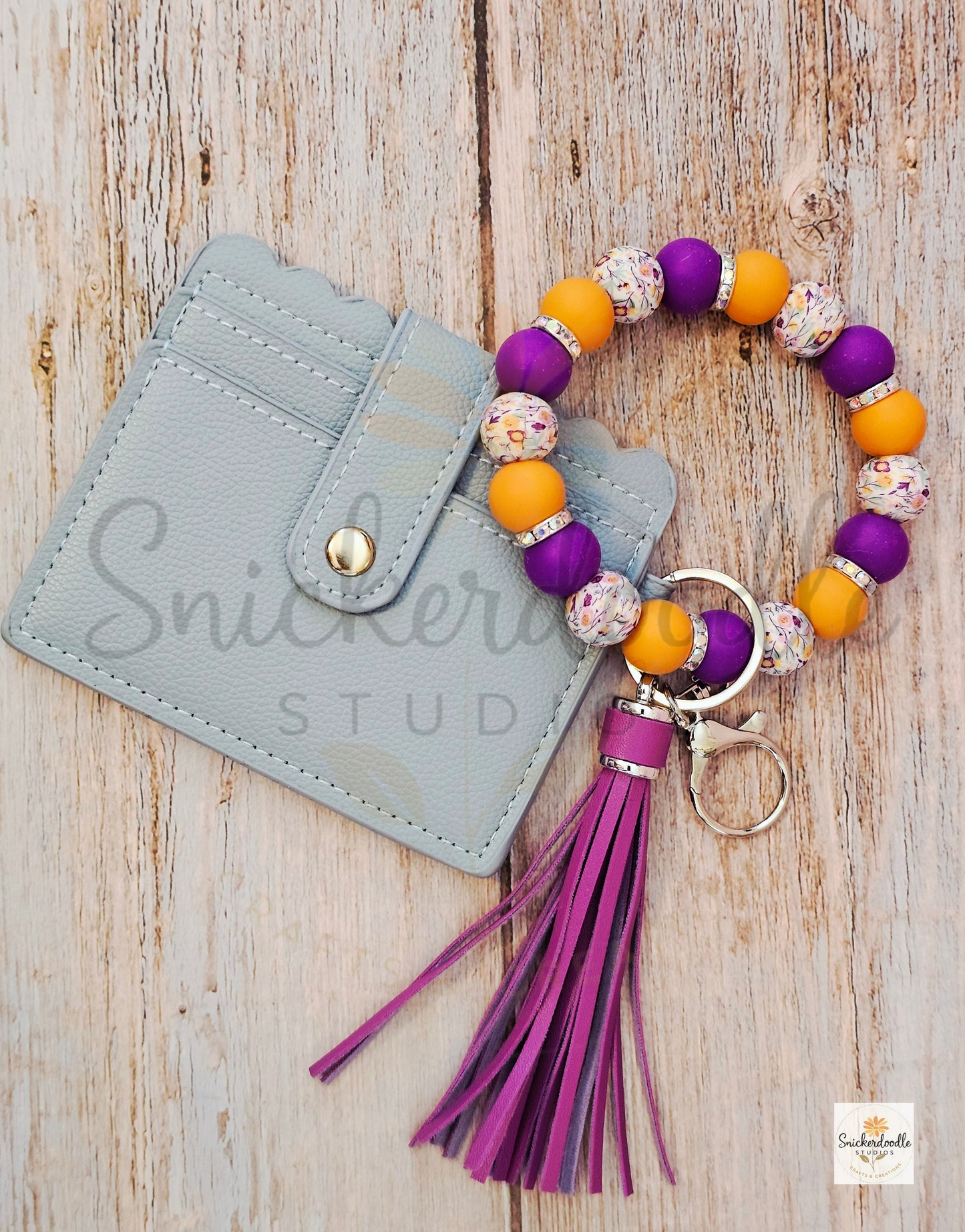 Orange Floral Wristlet w/ Wallet