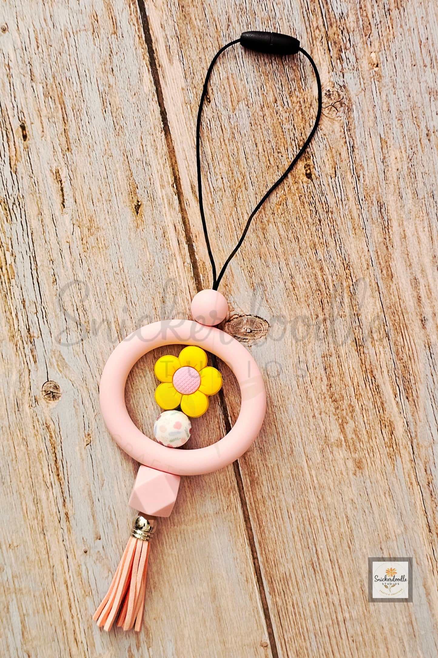 Pink Floral Car Charm