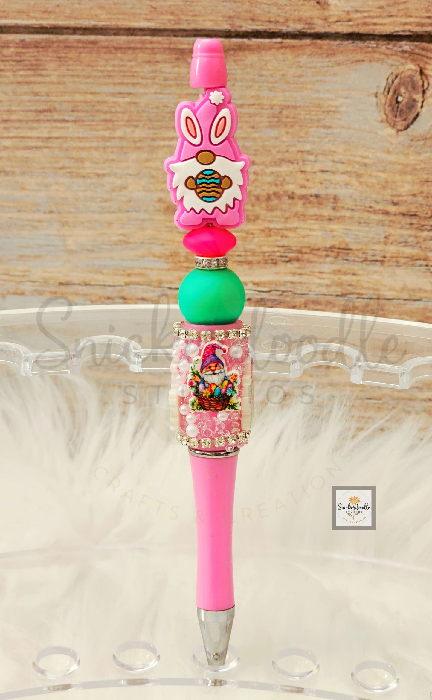 Pink Gemstone Gnome Pen