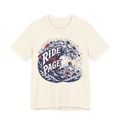 Ride the Page Literary Surf Wave Graphic Tee