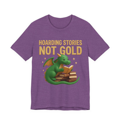 Book Dragon "Hoarding Stories Not Gold" 3D Art Graphic T-Shirt