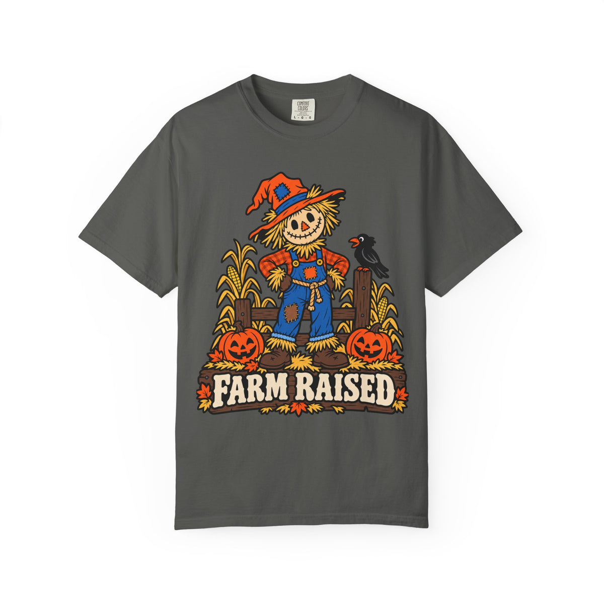 Farm Raised Scarecrow Pumpkin Patch Graphic T-Shirt