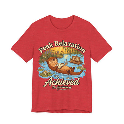 "Peak Relaxation Achieved" Otter Lazy Day Graphic T-Shirt