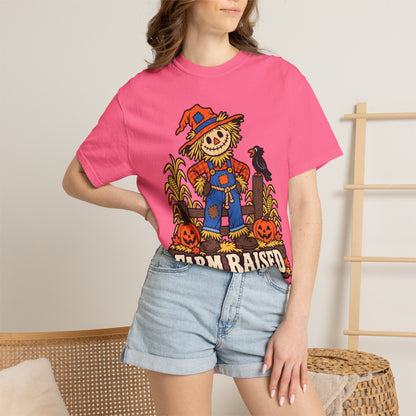 Farm Raised Scarecrow Pumpkin Patch Graphic T-Shirt