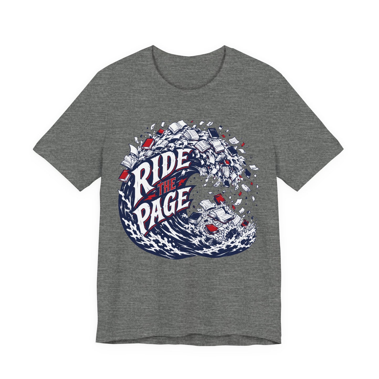 Ride the Page Literary Surf Wave Graphic Tee