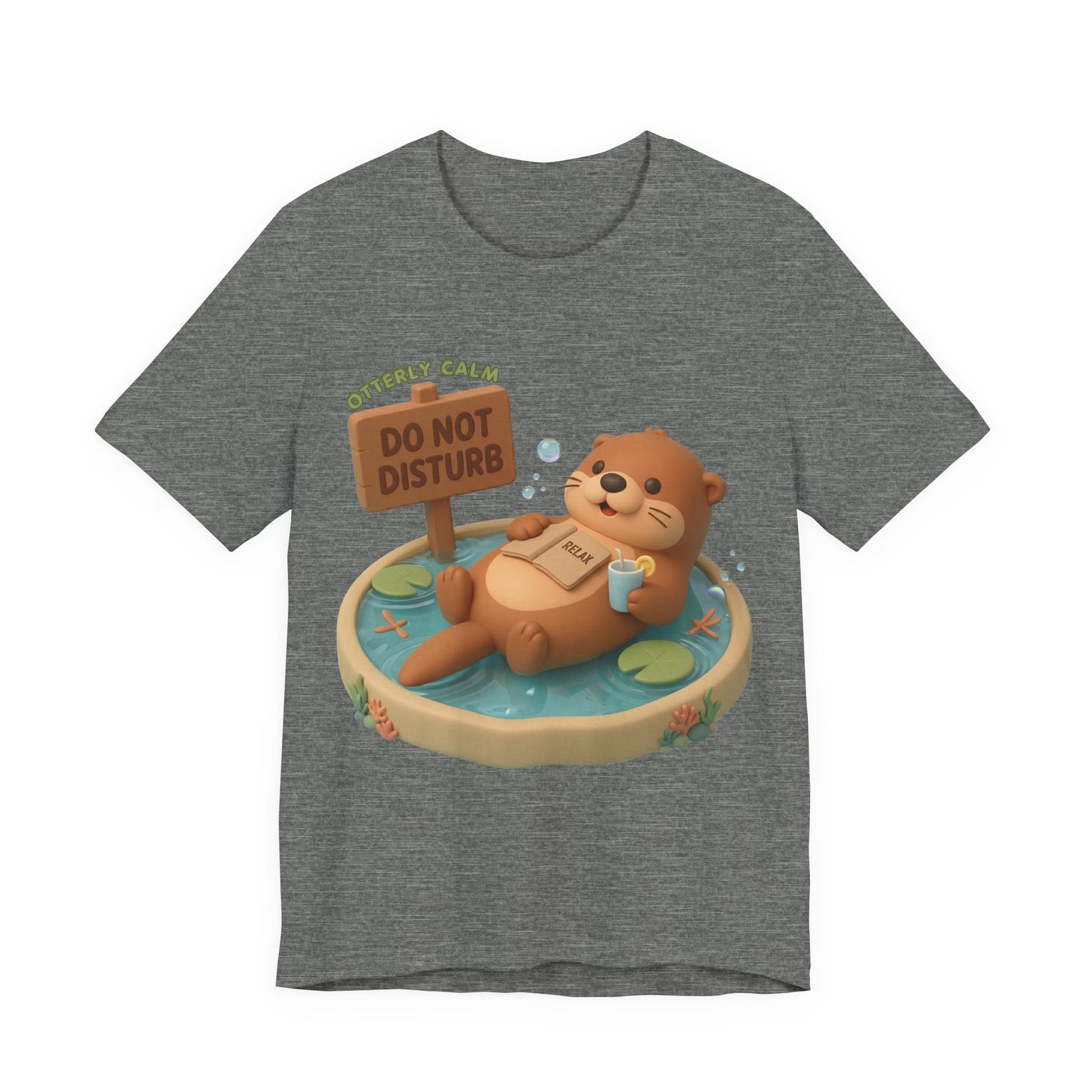 Otterly Calm Otter 3D Art Graphic T‑Shirt