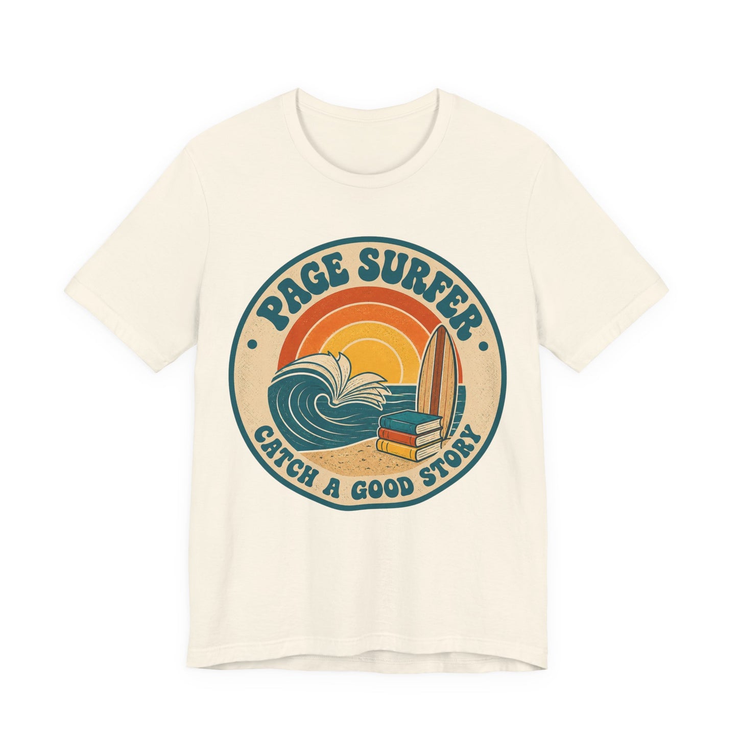 Retro Page Surfer: Catch a Good Story Graphic T-Shirt