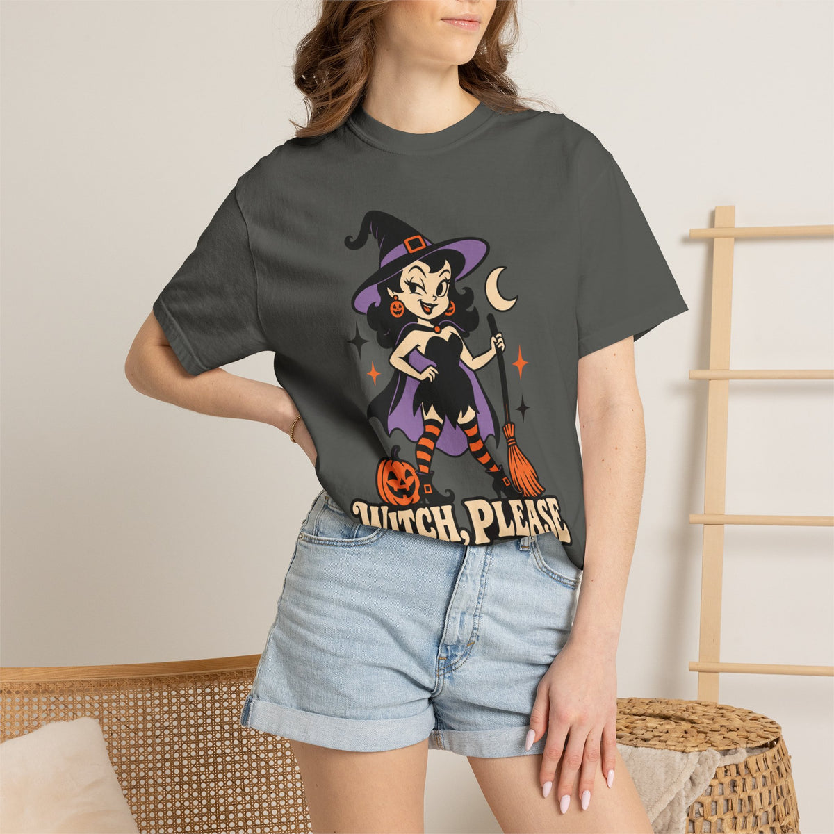 Witch, Please Retro Witch Halloween Graphic T-Shirt