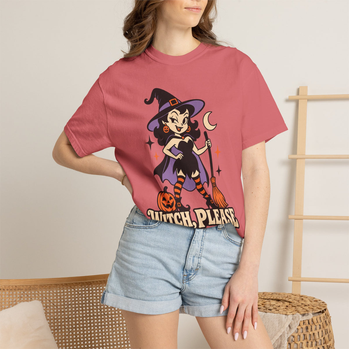 Witch, Please Retro Witch Halloween Graphic T-Shirt