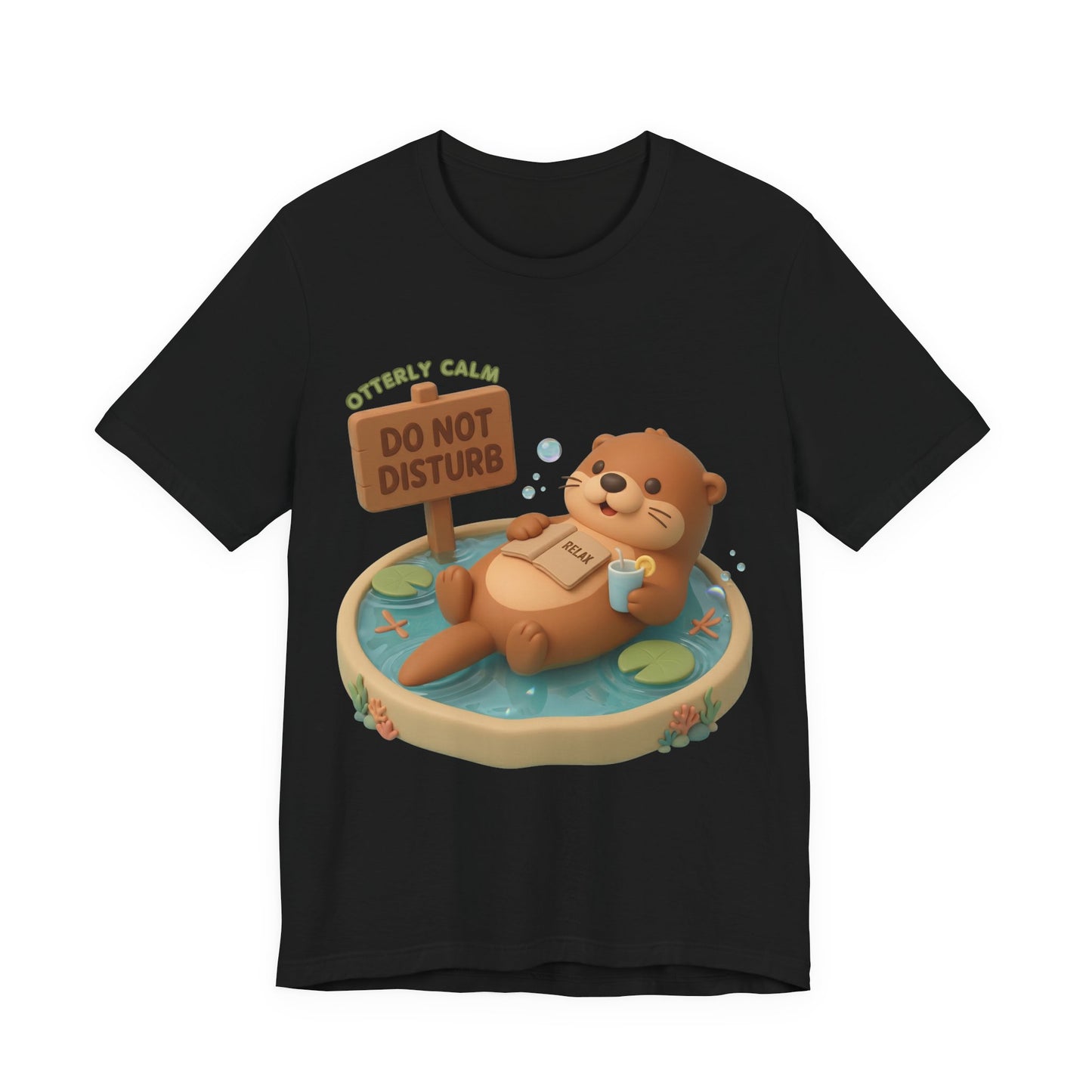 Otterly Calm Otter 3D Art Graphic T‑Shirt