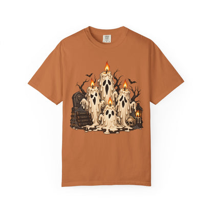 Melting Ghost Candle Halloween Graphic T-Shirt