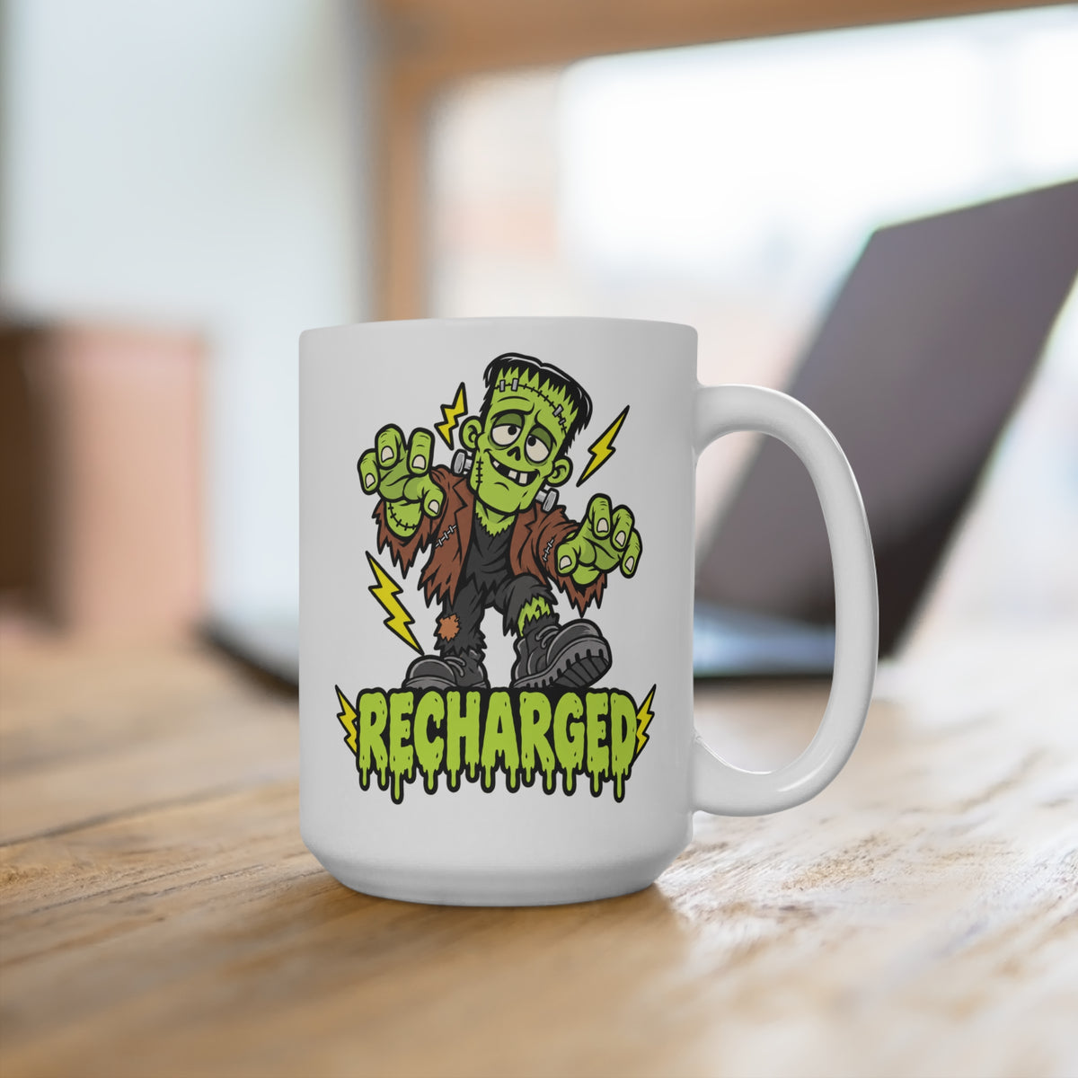Recharged Frankenstein's Monster Ceramic Mug 15oz