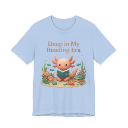 Axolotl "Deep in My Reading Era" 3D Art Graphic T-Shirt