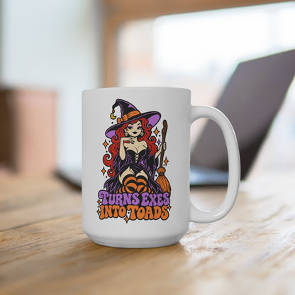 Turns Exes Into Toads Witchy Ceramic Mug 15oz