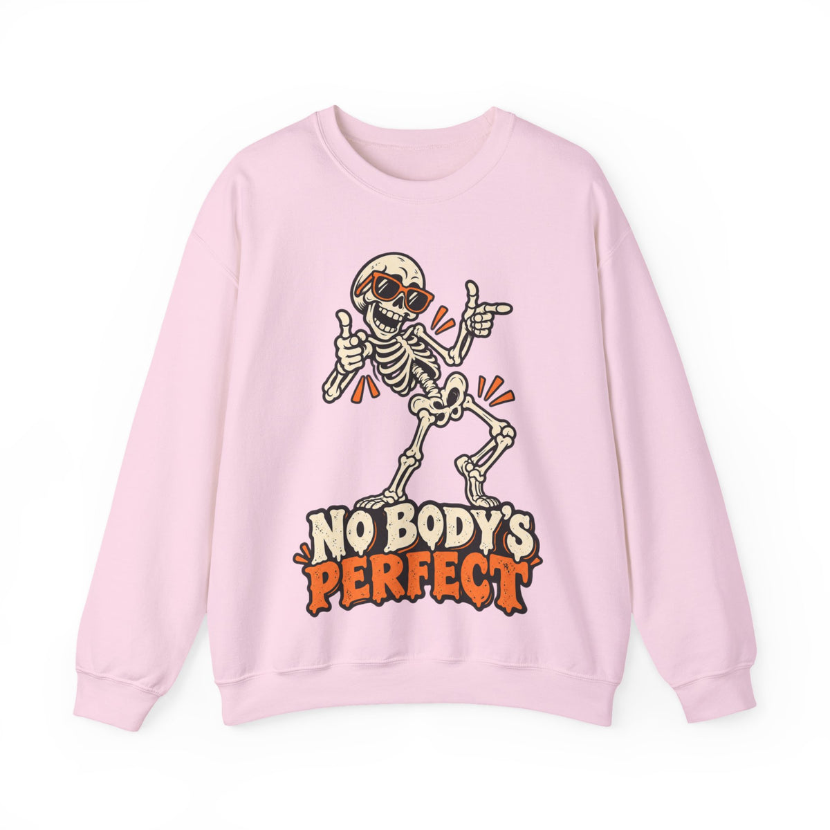 "No Body's Perfect" Skeleton Crewneck Sweatshirt
