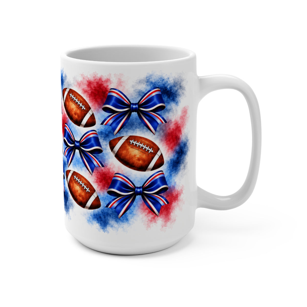 New York (NYG) Football Team - Balls & Bows 15oz Ceramic Mug