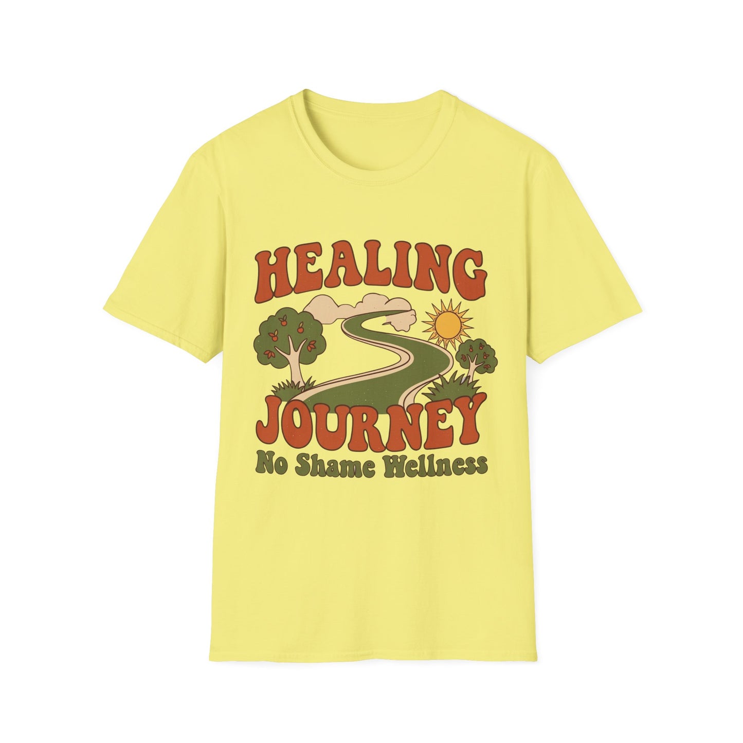 Healing Journey T‑Shirt - No Shame Wellness Retro Road Trip Design