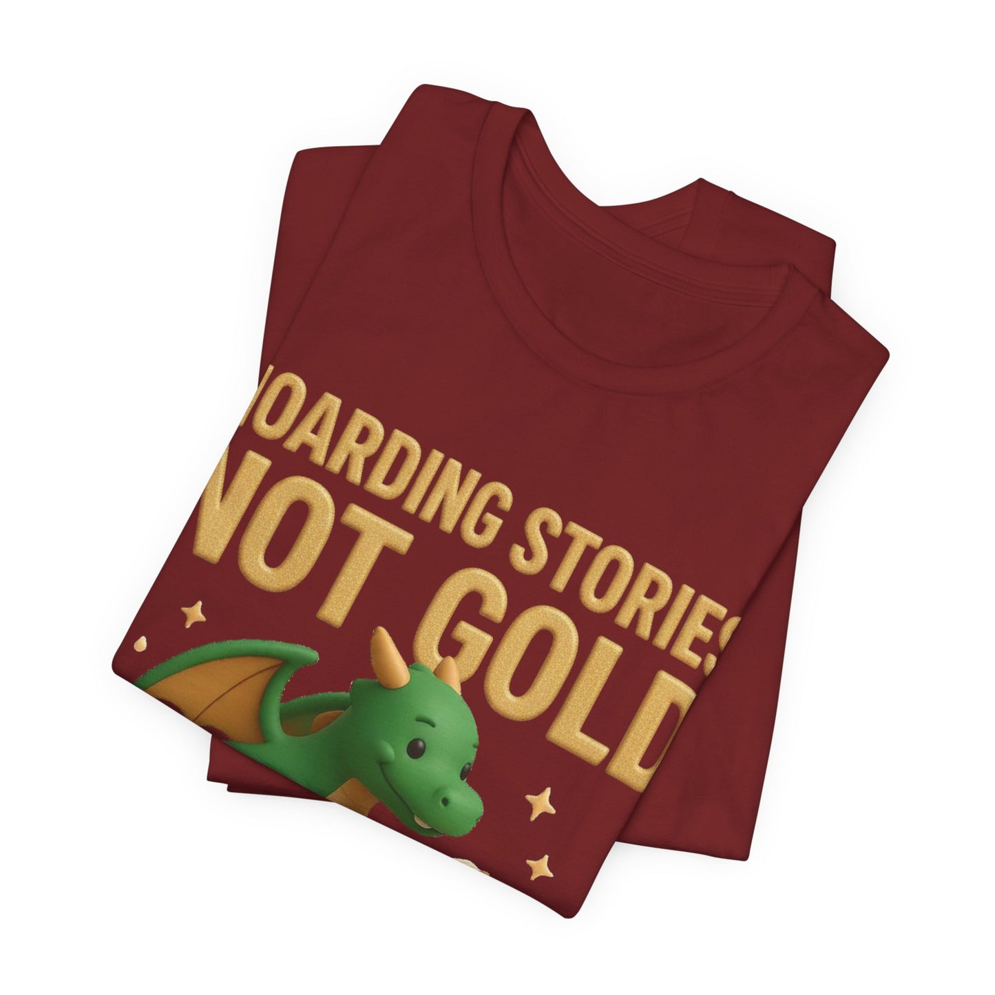 Book Dragon "Hoarding Stories Not Gold" 3D Art Graphic T-Shirt