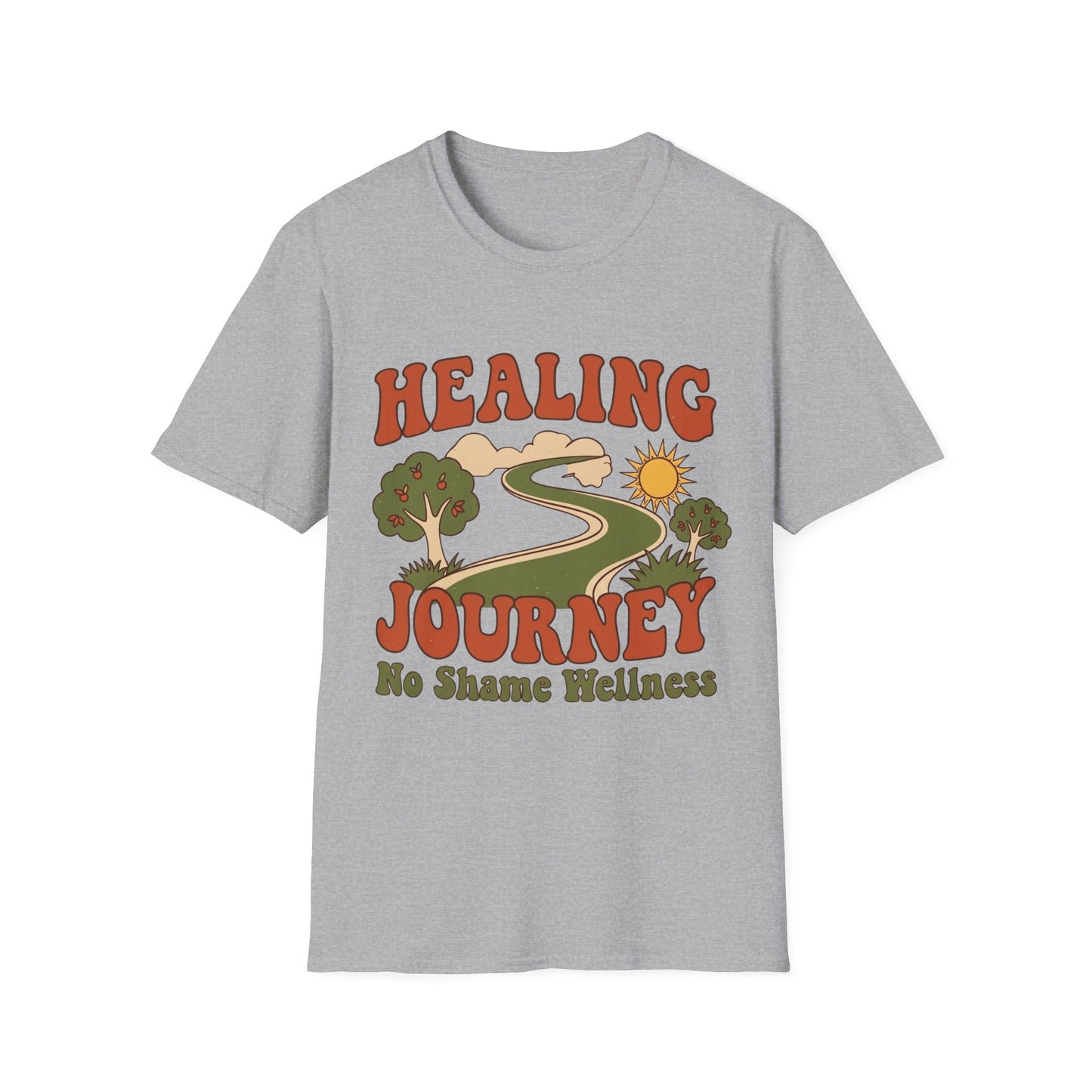 Healing Journey T‑Shirt - No Shame Wellness Retro Road Trip Design