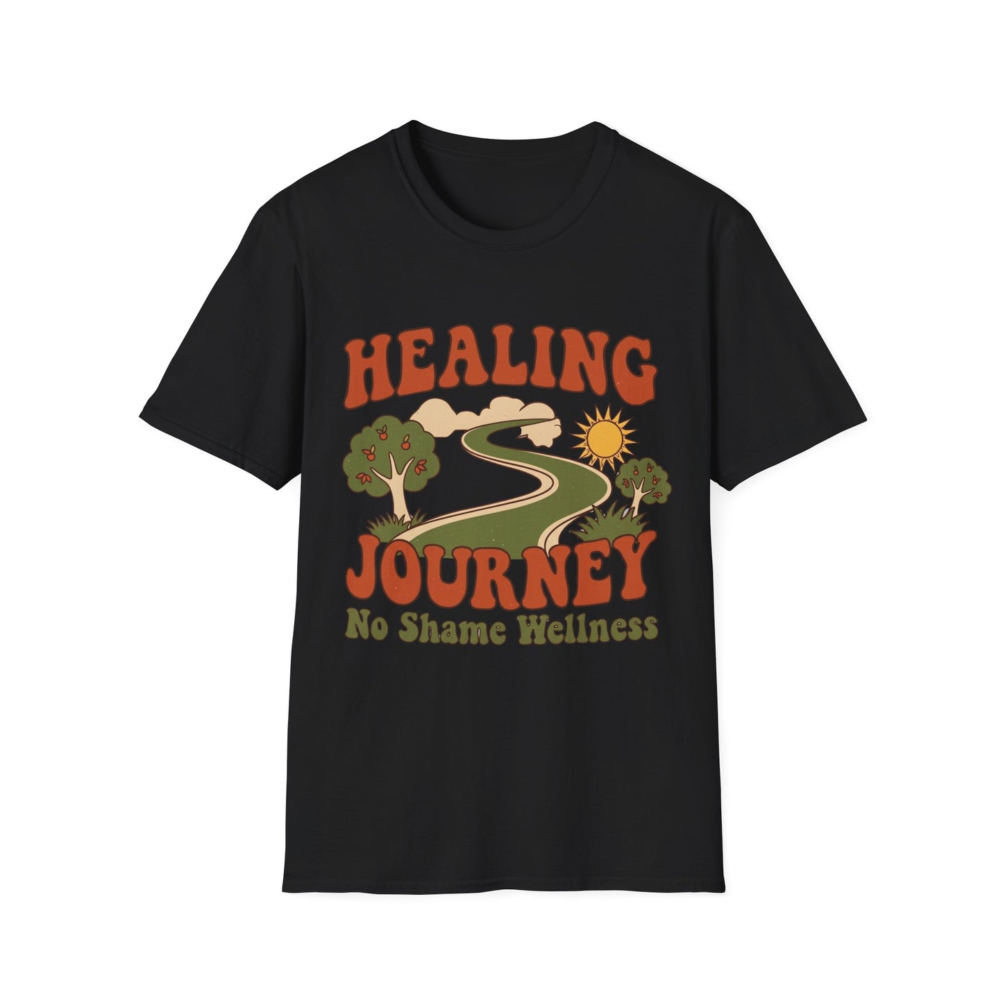 Healing Journey T‑Shirt - No Shame Wellness Retro Road Trip Design