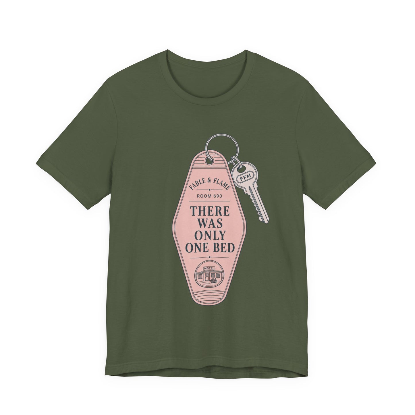 "There Was Only One Bed" Retro Motel Keychain Graphic T-Shirt