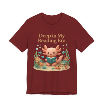 Axolotl "Deep in My Reading Era" 3D Art Graphic T-Shirt