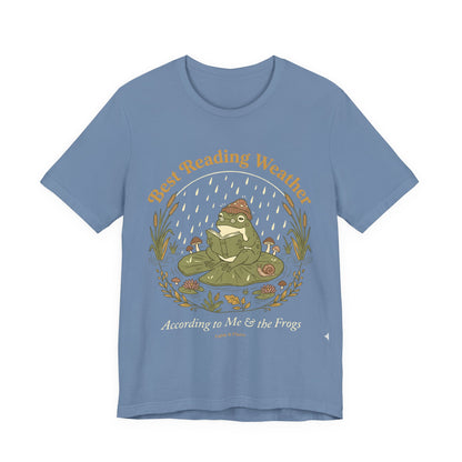 "Best Reading Weather" Frog Graphic Tee