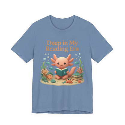 Axolotl "Deep in My Reading Era" 3D Art Graphic T-Shirt