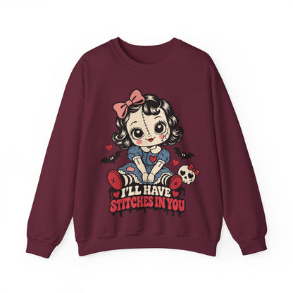 I'll Have Stitches in You Doll Halloween Crewneck Sweatshirt