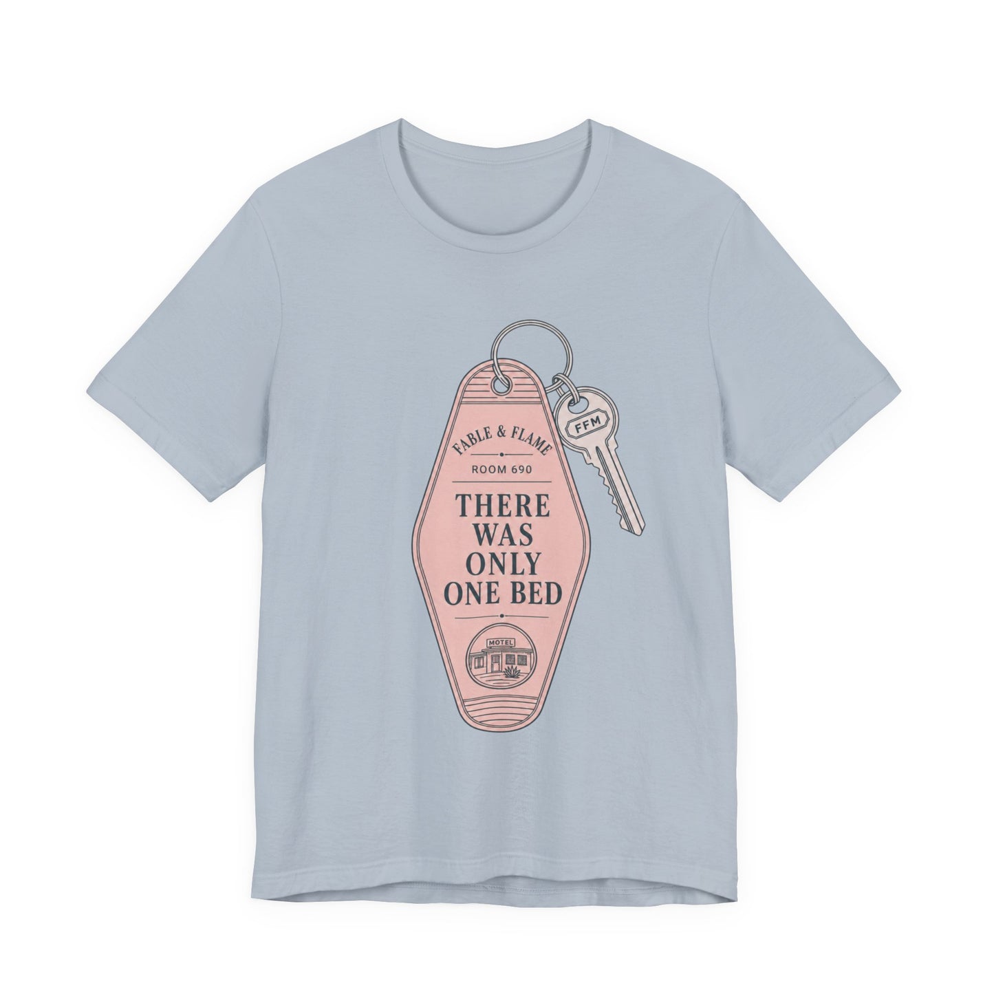 "There Was Only One Bed" Retro Motel Keychain Graphic T-Shirt