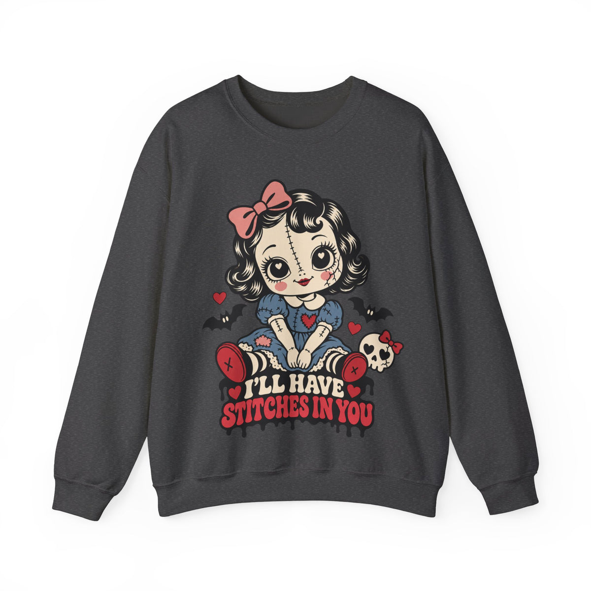 I'll Have Stitches in You Doll Halloween Crewneck Sweatshirt