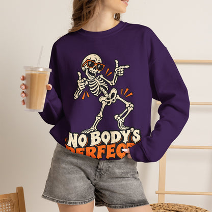 "No Body's Perfect" Skeleton Crewneck Sweatshirt