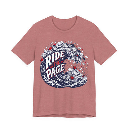 Ride the Page Literary Surf Wave Graphic Tee