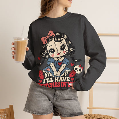 I'll Have Stitches in You Doll Halloween Crewneck Sweatshirt